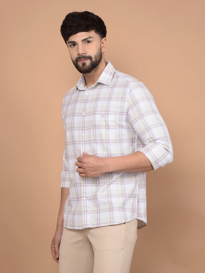 Purple Checked 100% Cotton Shirt-Men Shirts-Crimsoune Club