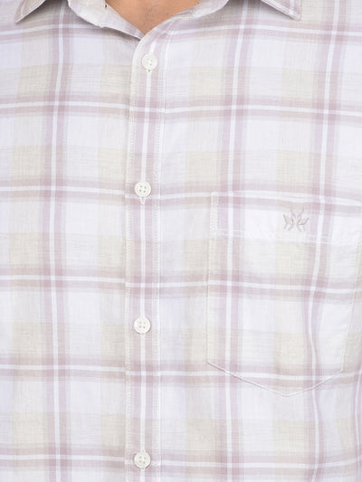 Purple Checked 100% Cotton Shirt-Men Shirts-Crimsoune Club