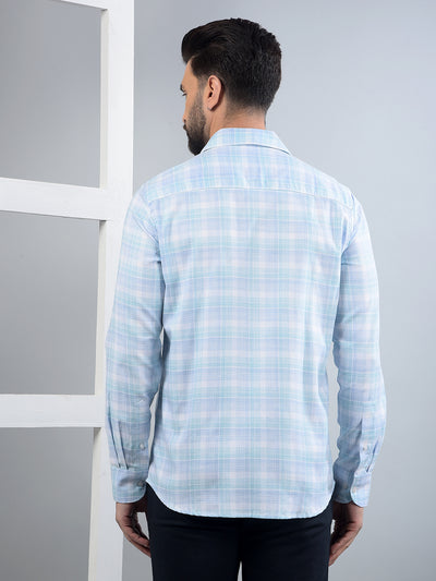 Blue Checked Shirt-Men Shirts-Crimsoune Club