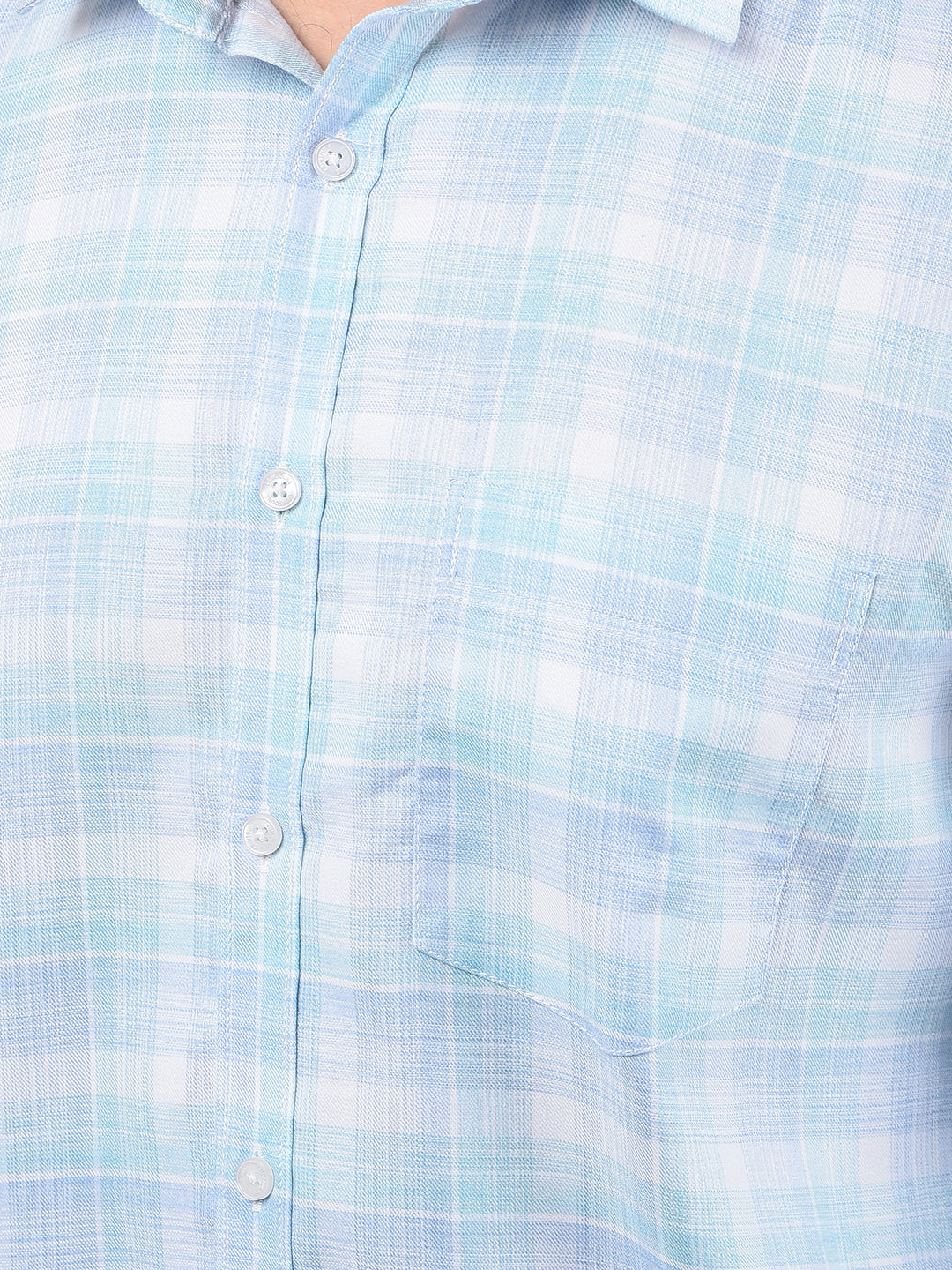 Blue Checked Shirt-Men Shirts-Crimsoune Club