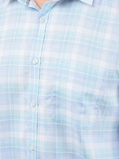 Blue Checked Shirt-Men Shirts-Crimsoune Club