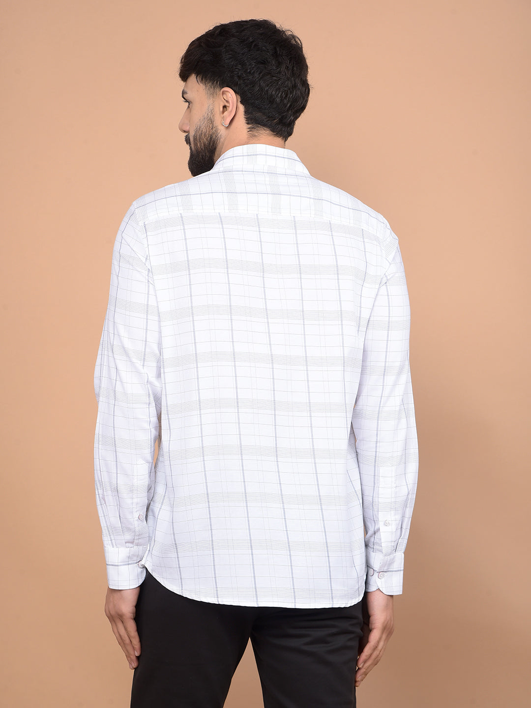 White Checked Shirt-Men Shirts-Crimsoune Club