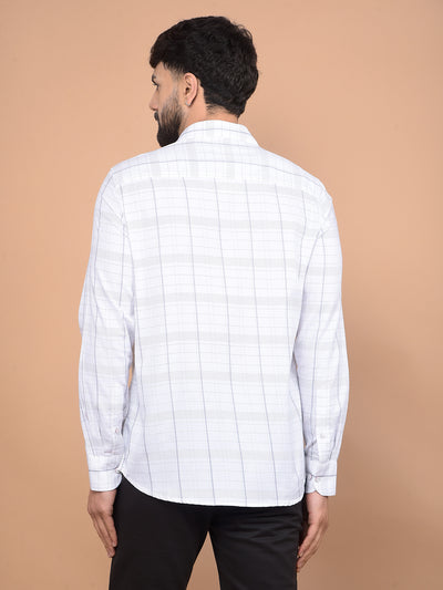 White Checked Shirt-Men Shirts-Crimsoune Club