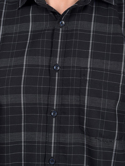 Black Checked Shirt-Men Shirts-Crimsoune Club