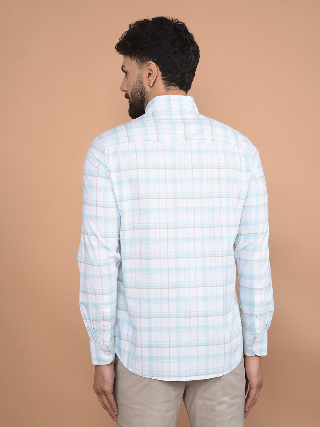 White Checked 100% Cotton Shirt-Men Shirts-Crimsoune Club