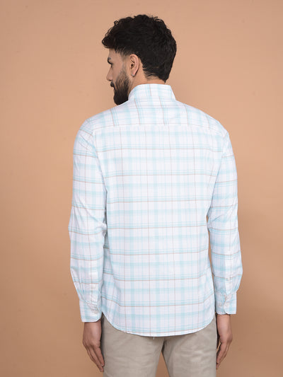 White Checked 100% Cotton Shirt-Men Shirts-Crimsoune Club