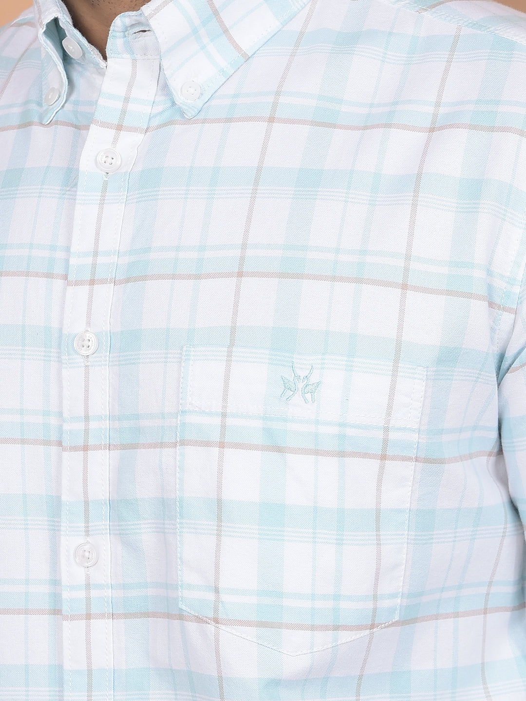 White Checked 100% Cotton Shirt-Men Shirts-Crimsoune Club