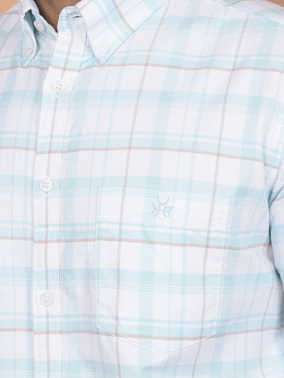 White Checked 100% Cotton Shirt-Men Shirts-Crimsoune Club
