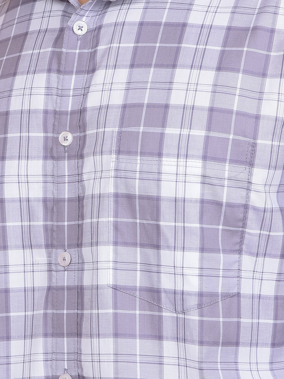 Purple Checked 100% Cotton Shirt-Men Shirts-Crimsoune Club