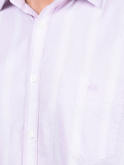 Pink Vertical Stripes 100% Cotton Shirt-Men Shirts-Crimsoune Club