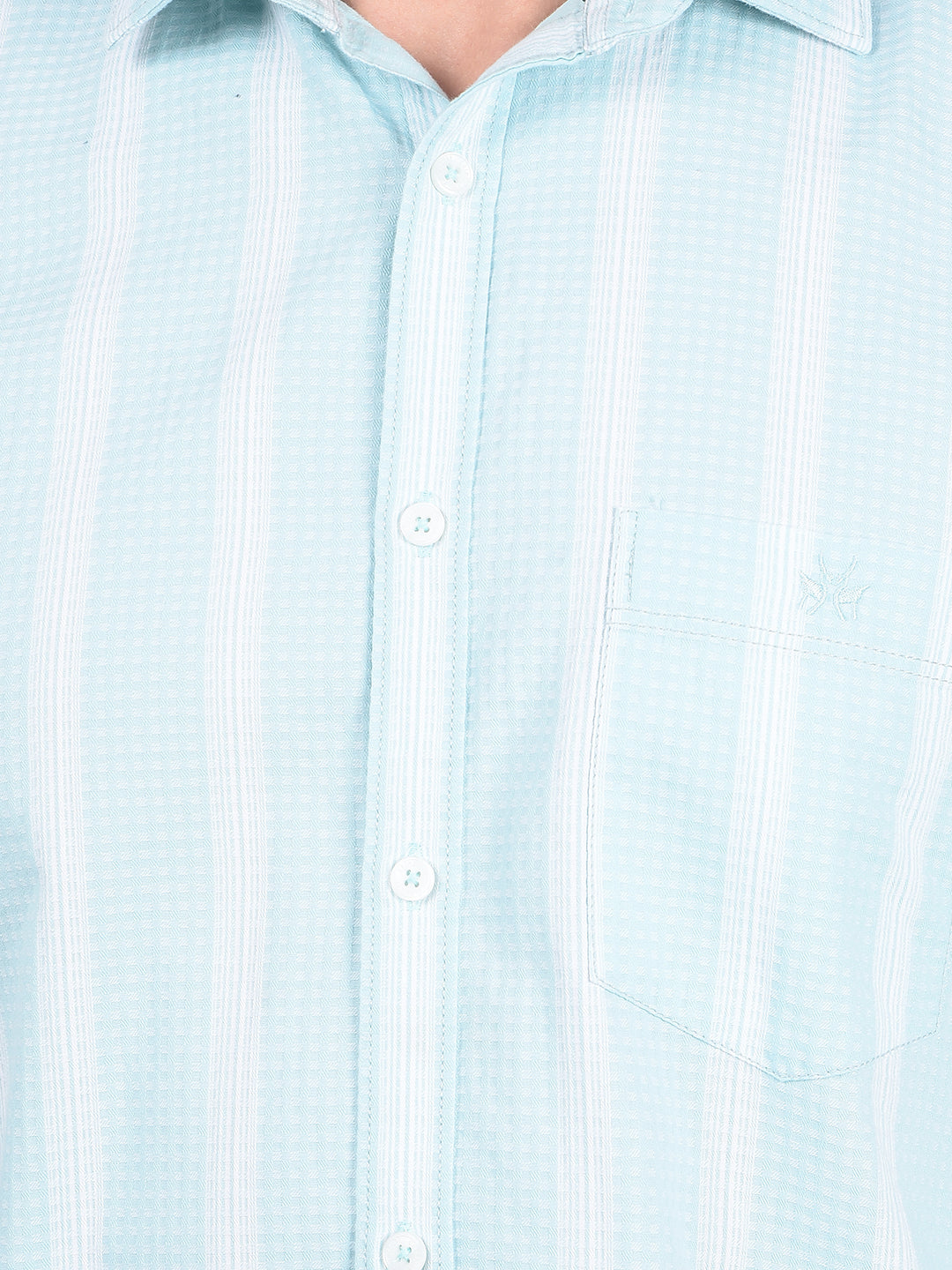 Blue Vertical Stripes 100% Cotton Shirt-Men Shirts-Crimsoune Club