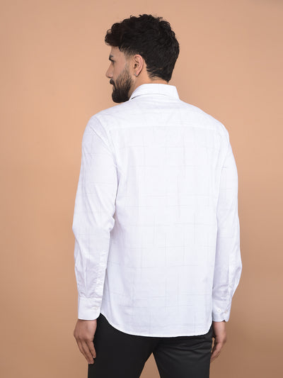 White Checked Shirt-Men Shirts-Crimsoune Club