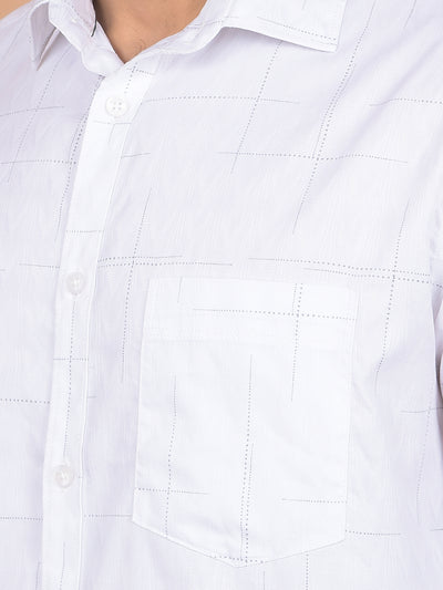White Checked Shirt-Men Shirts-Crimsoune Club
