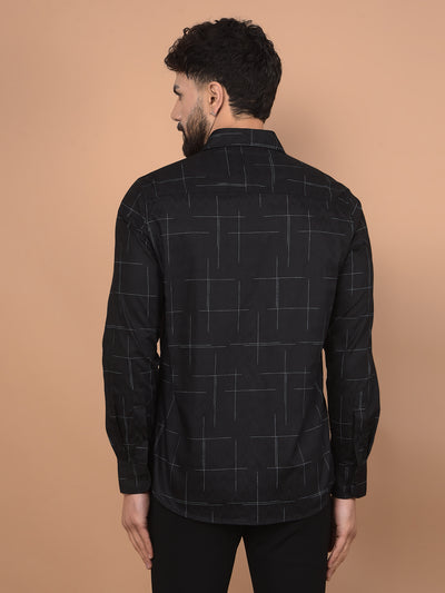 Black Checked Shirt-Men Shirts-Crimsoune Club