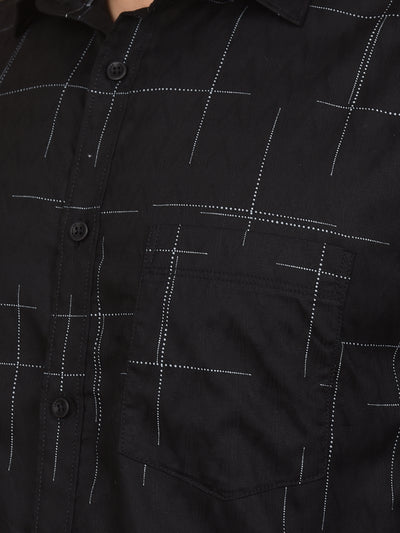 Black Checked Shirt-Men Shirts-Crimsoune Club