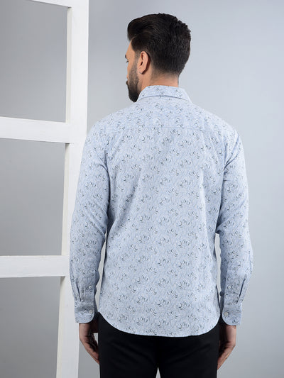 Blue Printed Shirt-Men Shirts-Crimsoune Club