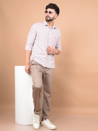 Pink Printed Shirt-Men Shirts-Crimsoune Club