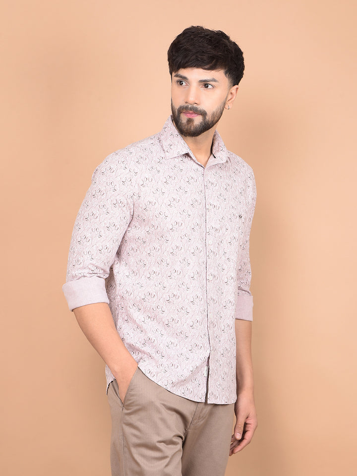 Pink Printed Shirt-Men Shirts-Crimsoune Club