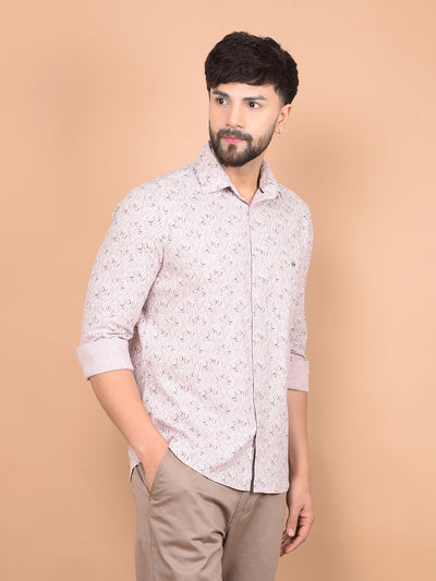 Pink Printed Shirt-Men Shirts-Crimsoune Club