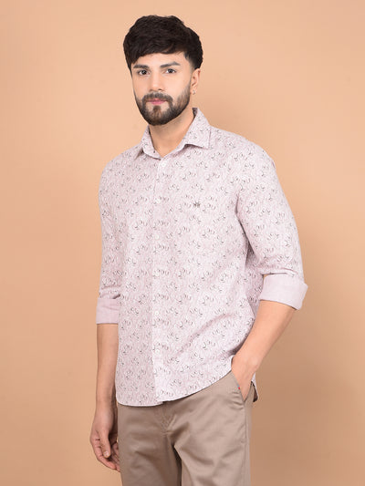 Pink Printed Shirt-Men Shirts-Crimsoune Club