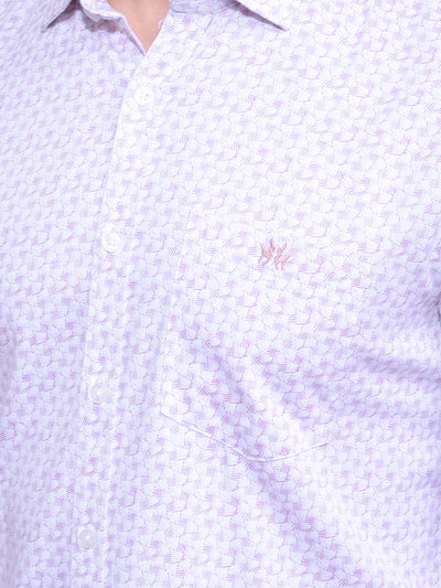 Pink Printed Button Down Collar Shirt-Men Shirts-Crimsoune Club