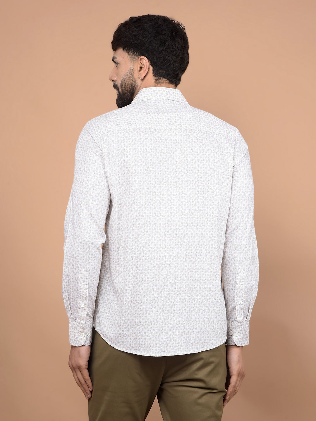 Olive Printed Shirt-Men Shirts-Crimsoune Club