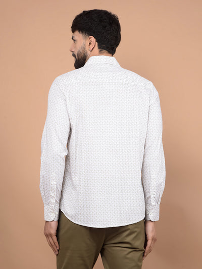 Olive Printed Shirt-Men Shirts-Crimsoune Club