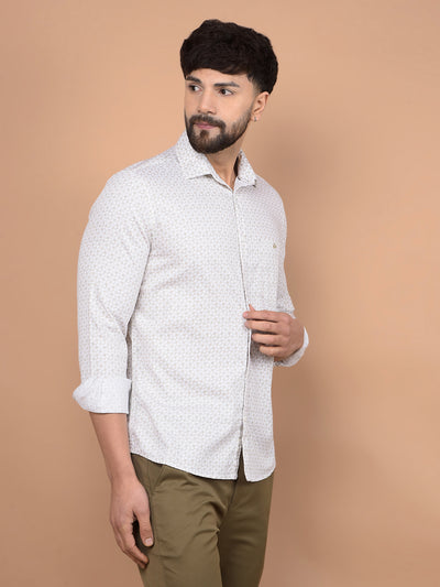 Olive Printed Shirt-Men Shirts-Crimsoune Club