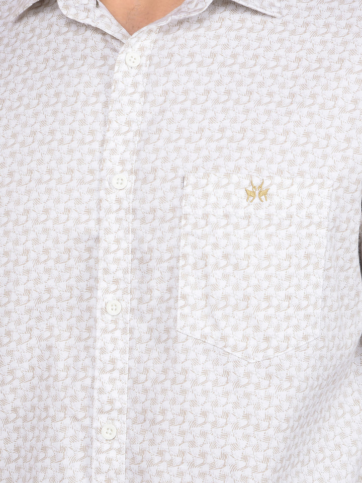 Olive Printed Shirt-Men Shirts-Crimsoune Club