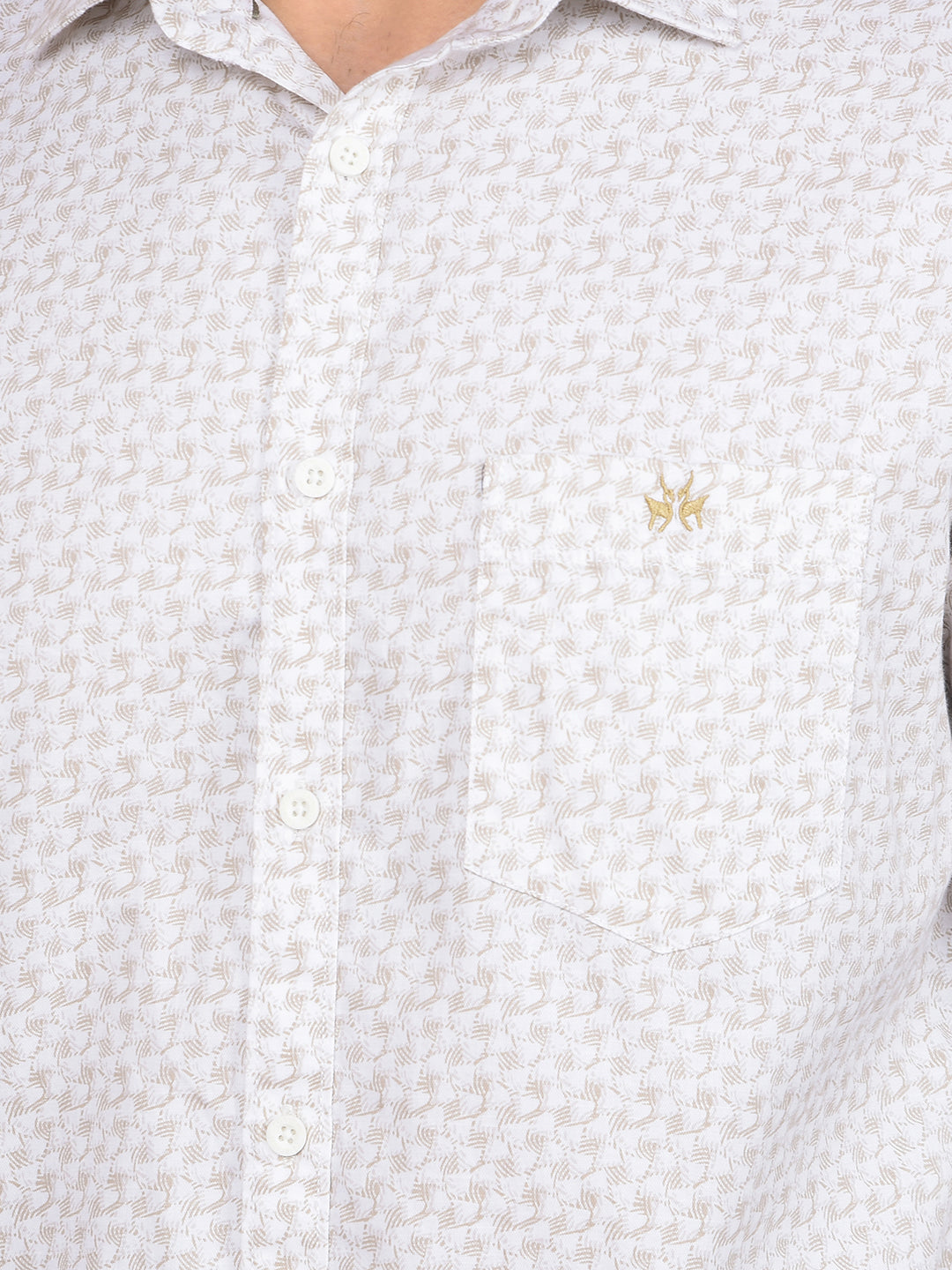 Olive Printed Shirt-Men Shirts-Crimsoune Club