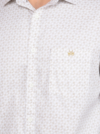 Olive Printed Shirt-Men Shirts-Crimsoune Club