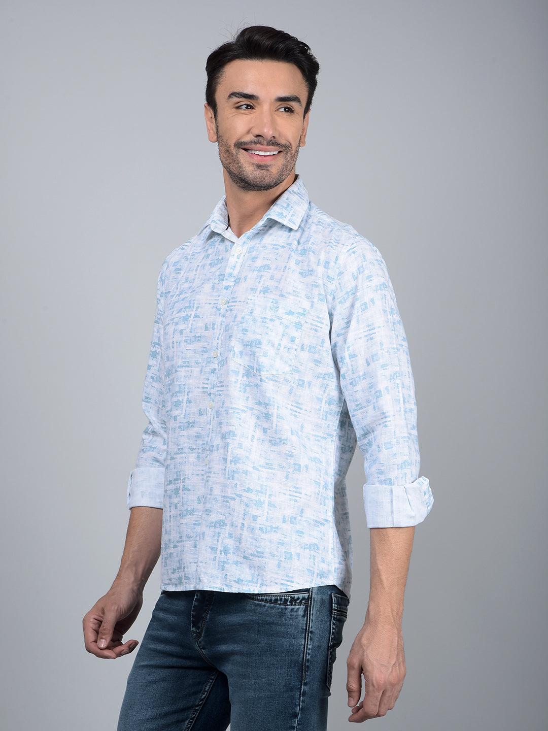 Green Printed Shirt-Men Shirts-Crimsoune Club