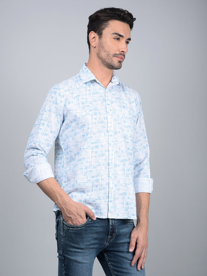 Green Printed Shirt-Men Shirts-Crimsoune Club