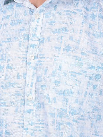 Green Printed Shirt-Men Shirts-Crimsoune Club