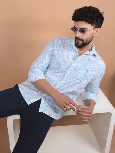 Green Printed Shirt-Men Shirts-Crimsoune Club