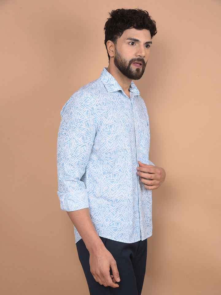 Green Printed Shirt-Men Shirts-Crimsoune Club