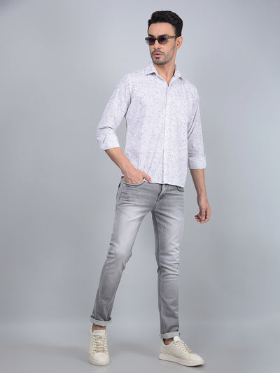 Grey Printed Shirt-Men Shirts-Crimsoune Club