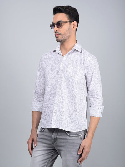 Grey Printed Shirt-Men Shirts-Crimsoune Club