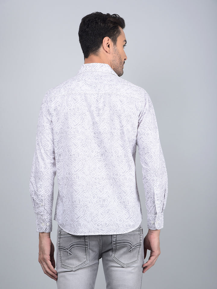 Grey Printed Shirt-Men Shirts-Crimsoune Club