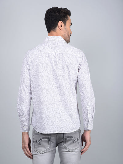 Grey Printed Shirt-Men Shirts-Crimsoune Club