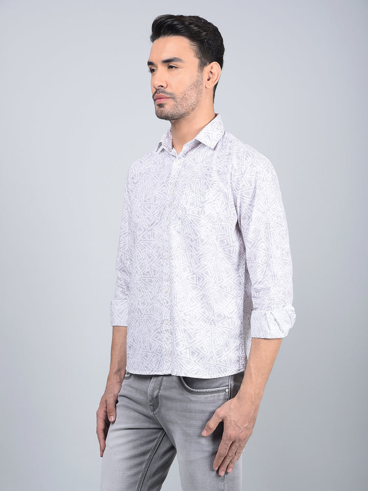 Grey Printed Shirt-Men Shirts-Crimsoune Club