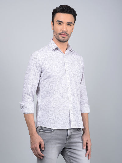 Grey Printed Shirt-Men Shirts-Crimsoune Club