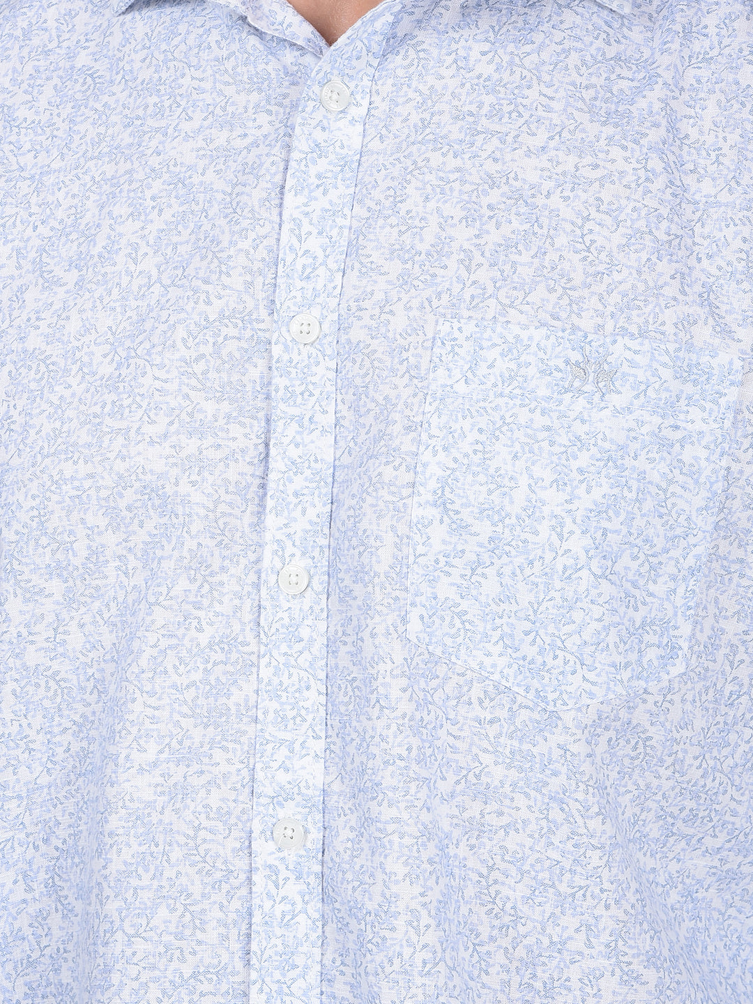 Blue Floral Print Shirt-Men Shirts-Crimsoune Club