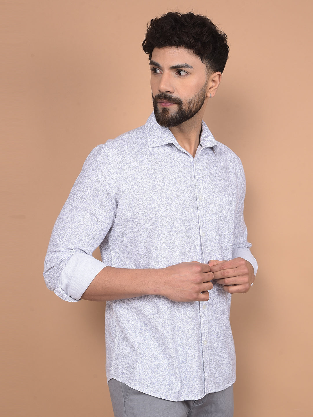 Purple Printed Shirt-Men Shirts-Crimsoune Club