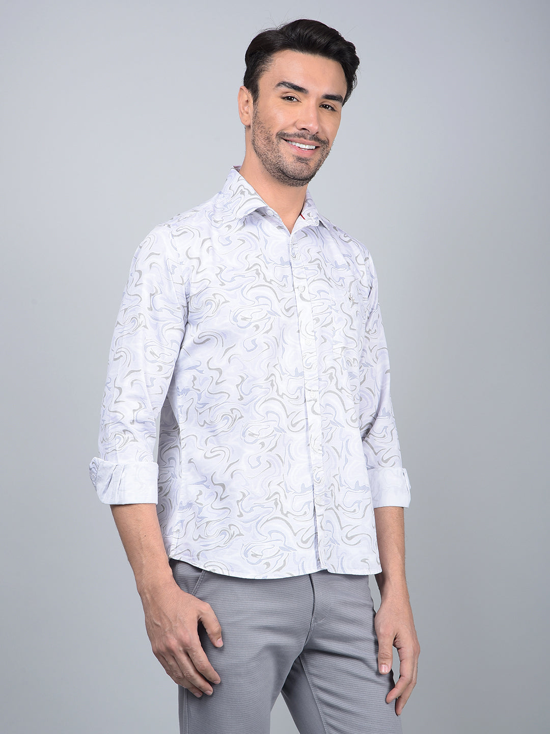 Multi-Color Abstract Print Shirt-Men Shirts-Crimsoune Club