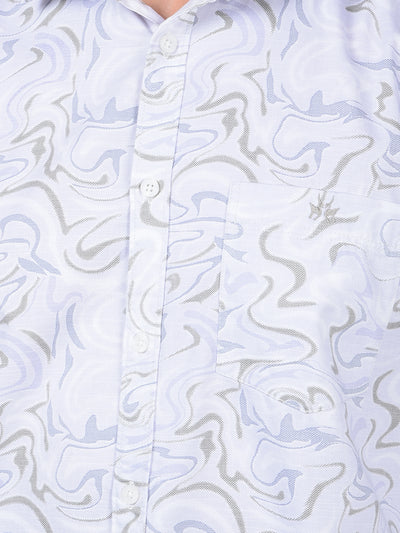 Multi-Color Abstract Print Shirt-Men Shirts-Crimsoune Club