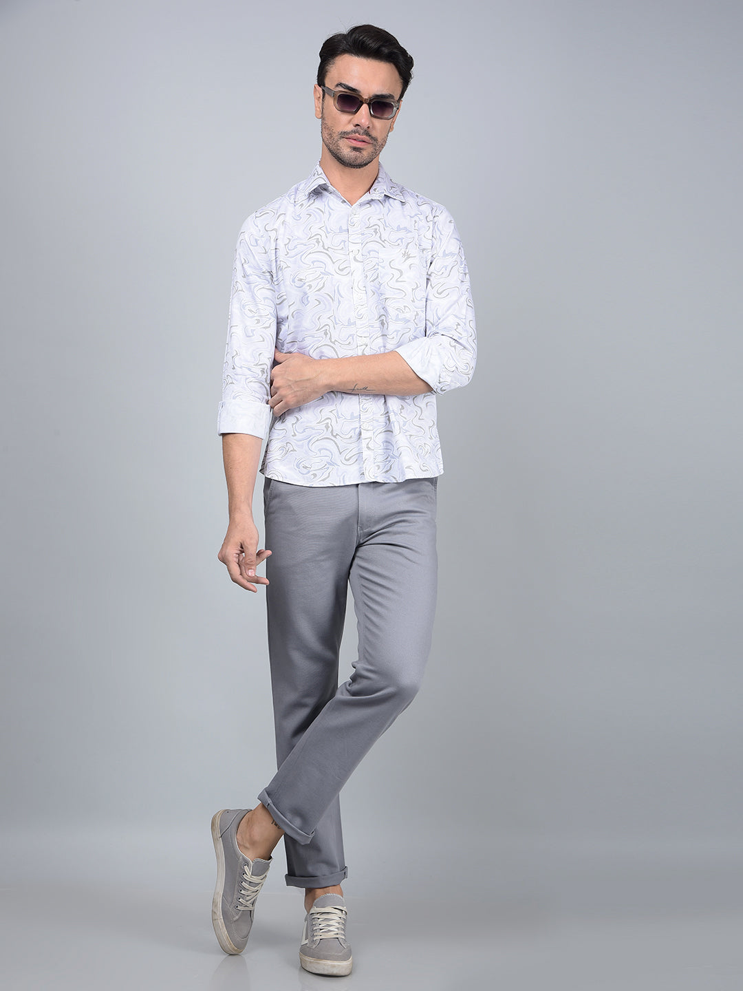 Multi-Color Abstract Print Shirt-Men Shirts-Crimsoune Club