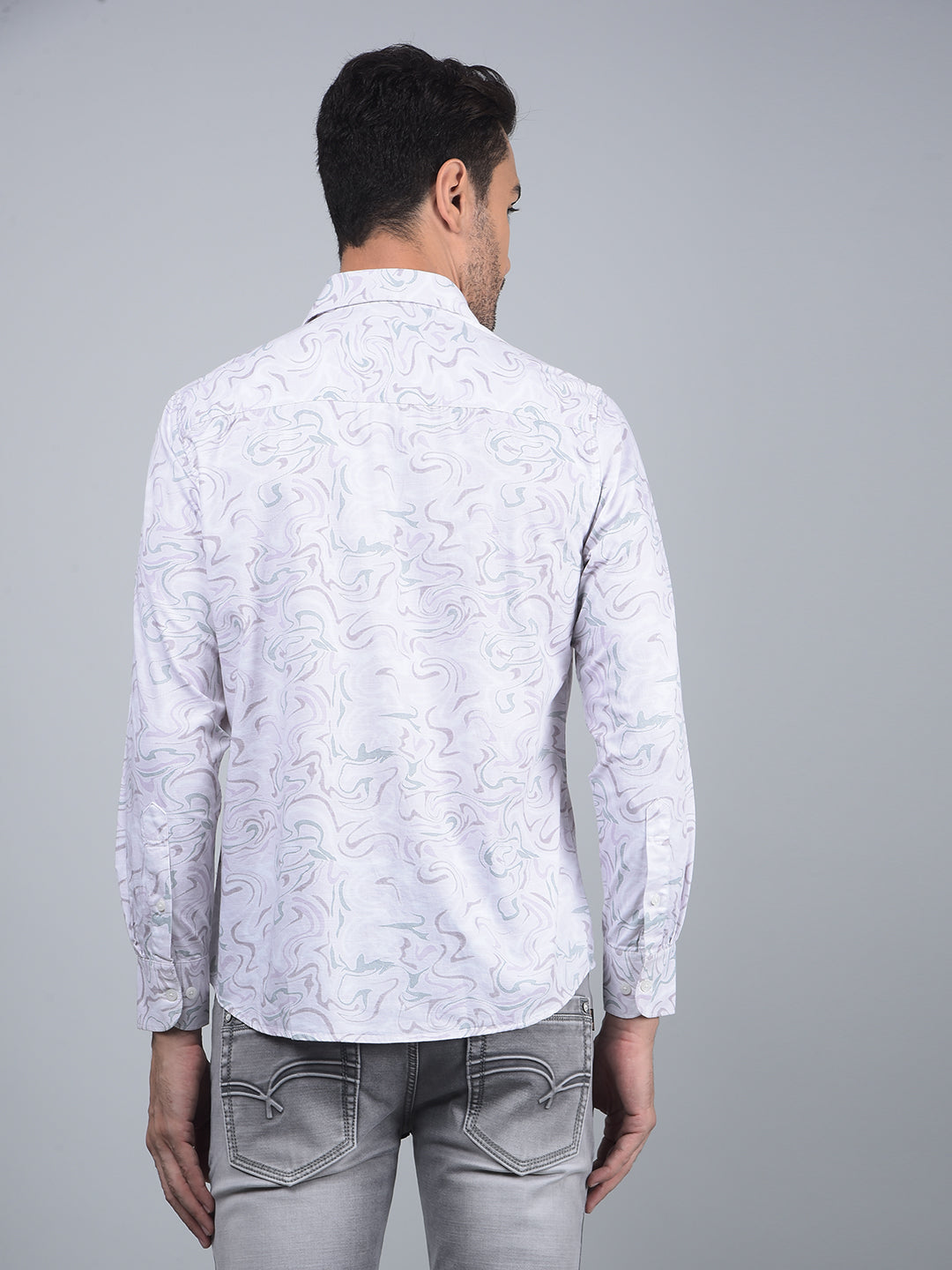 Multi-Color Abstract Print Shirt-Men Shirts-Crimsoune Club