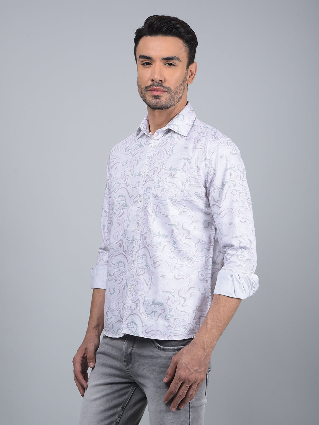 Multi-Color Abstract Print Shirt-Men Shirts-Crimsoune Club