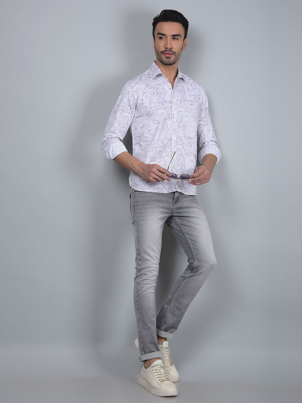 Multi-Color Abstract Print Shirt-Men Shirts-Crimsoune Club